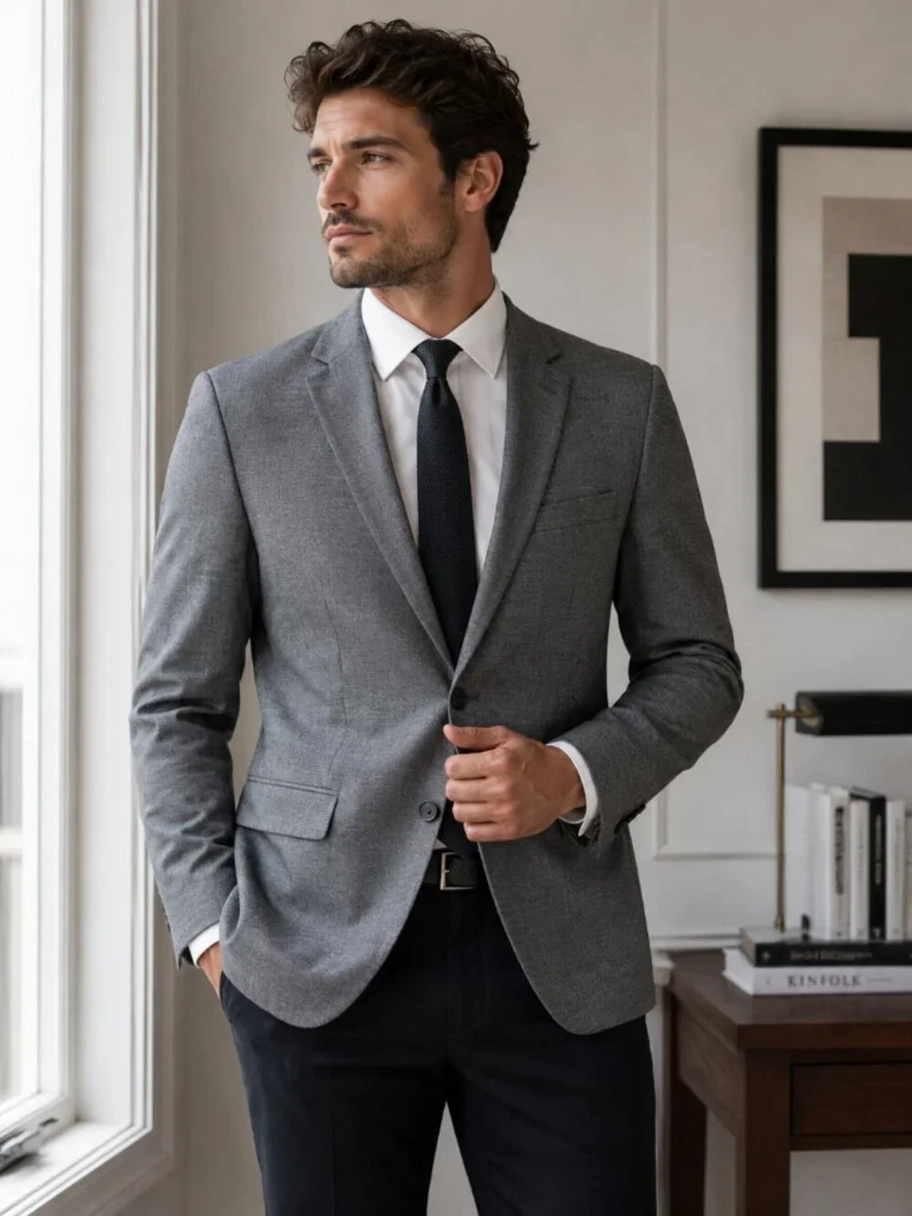 J. Crew Men's Gray Thompson Linen Blend Two Button Blazer Size 38R 54516